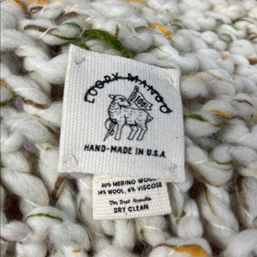 Free People X Loopy Mango Chunky Knit Cream Scarf